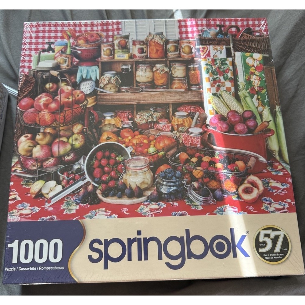 Springbok Harvest Bounty 1000 Piece Puzzle Sealed Fruits Vegetables Canning NEW!